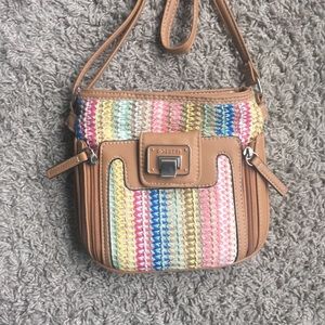 Colorful woven crossbody bag